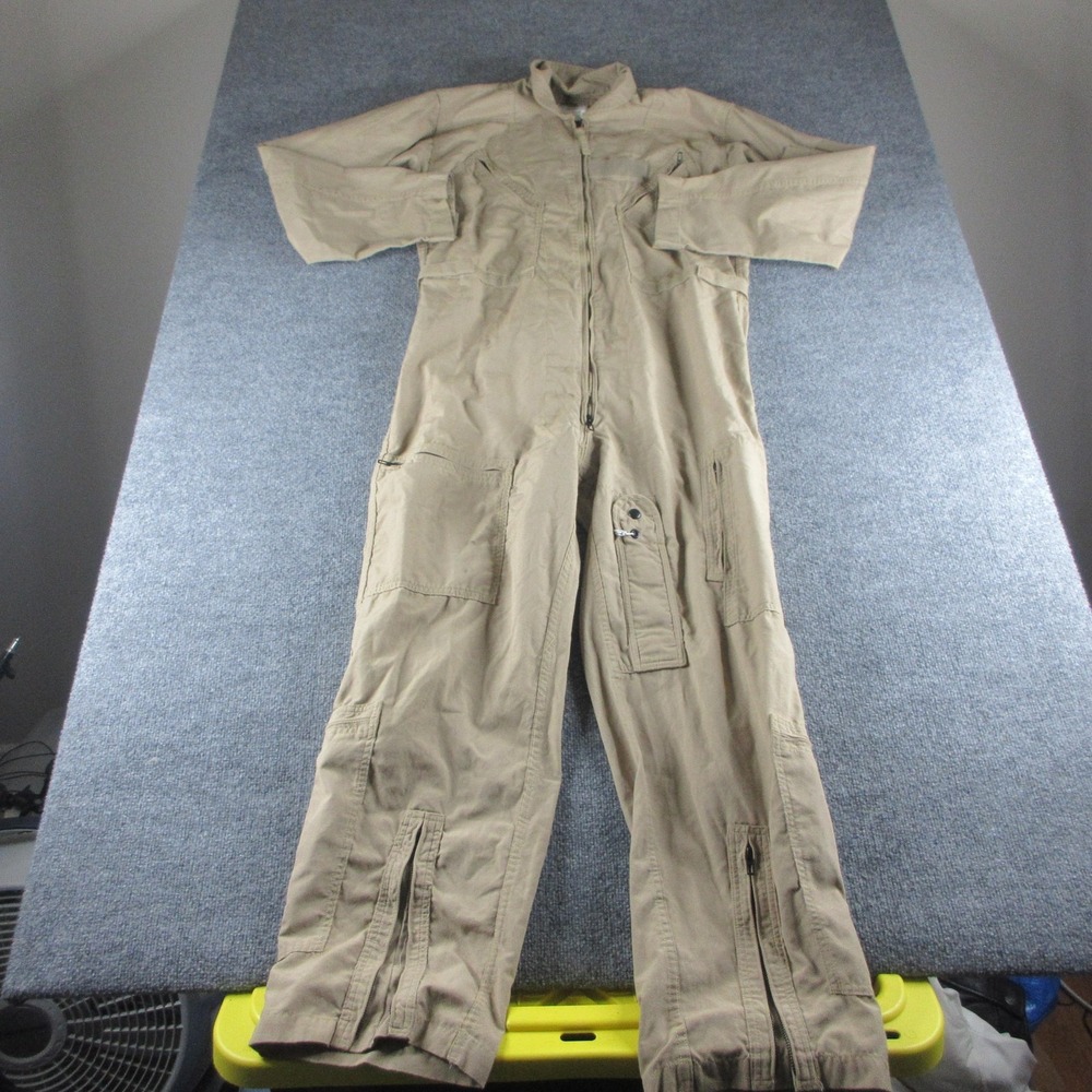 Propper Coveralls Mens 42R Tan CWU-27P Flyers Aramid Military Flight Suit